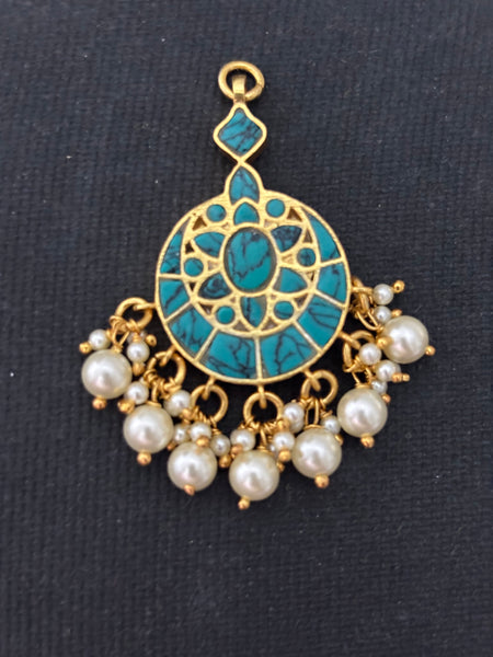 Gold Plated Silver Turquoise Pendant