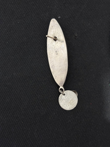 Silver Long Turquoise EarStud