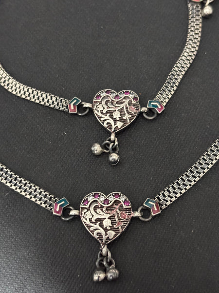 Silver Retro Anklet