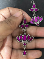 Electric Magenta Glass Earrings
