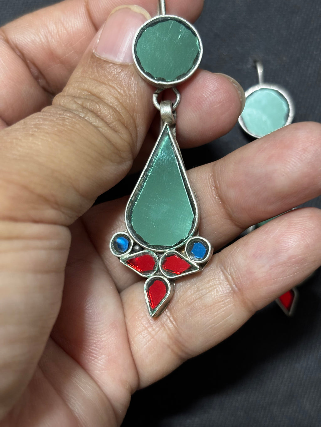 Aqua Green Glass Earrings