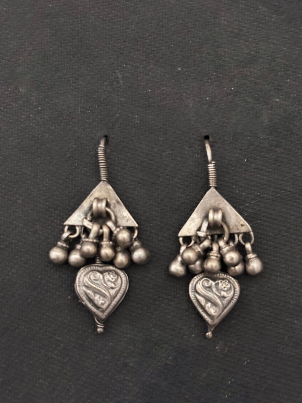 Vintage Silver Etched Earrings
