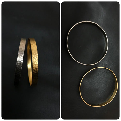 Hammered Silver Bangles