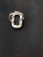 Faceted Clear Quartz Rectangle Silver Finger Ring
