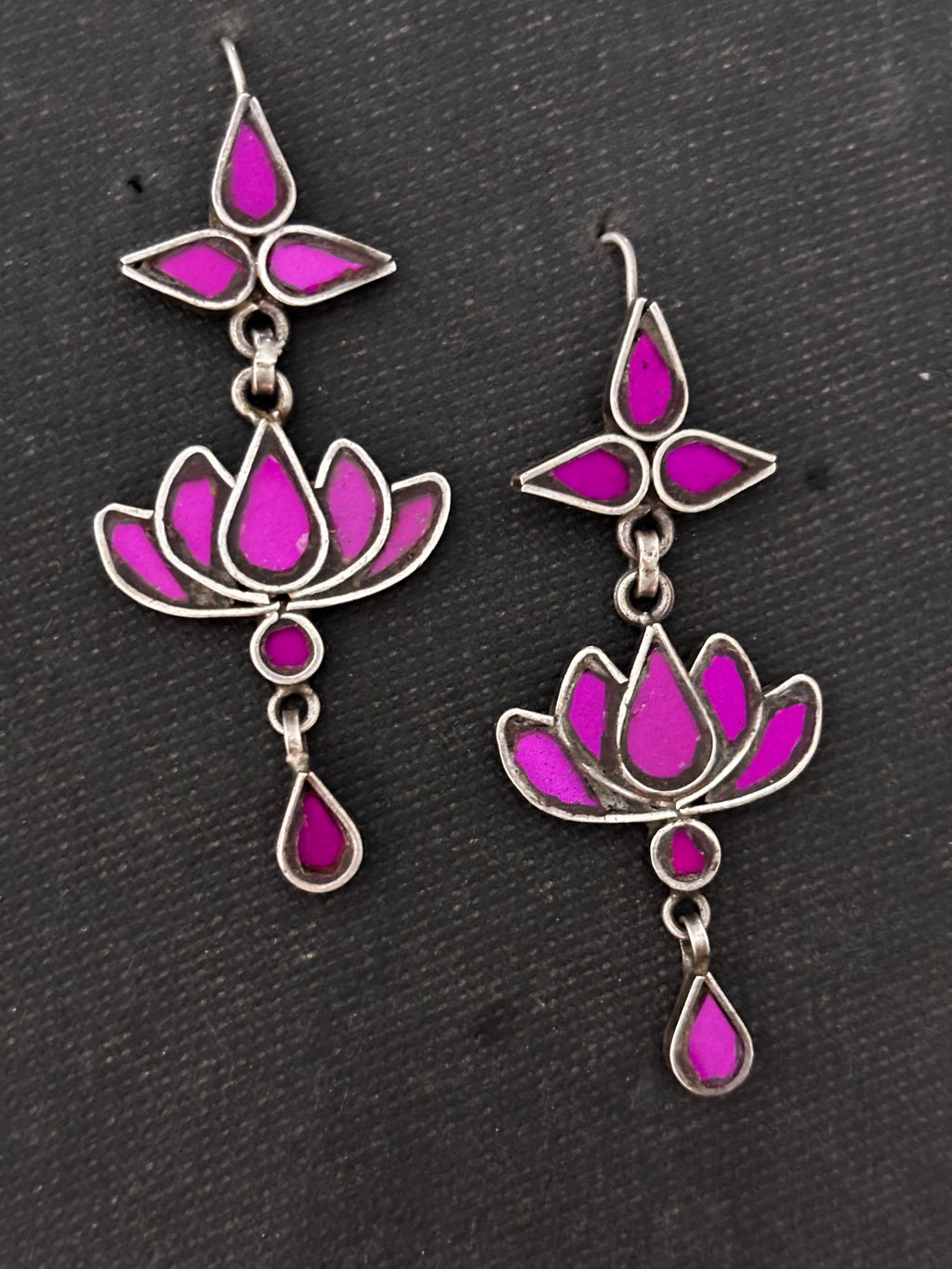 Electric Magenta Glass Earrings