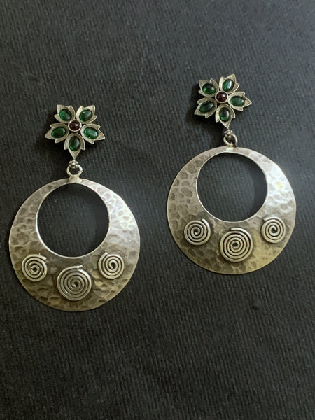 Silver Earrings With Spinel