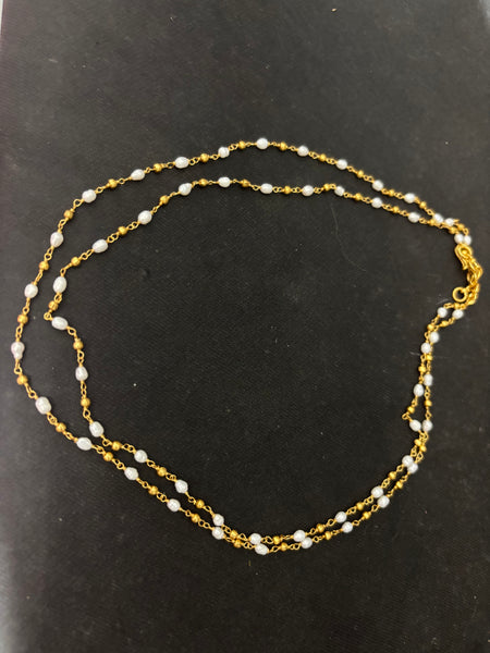 Silver Gold Plated Pearl Double Layer Neckpiece