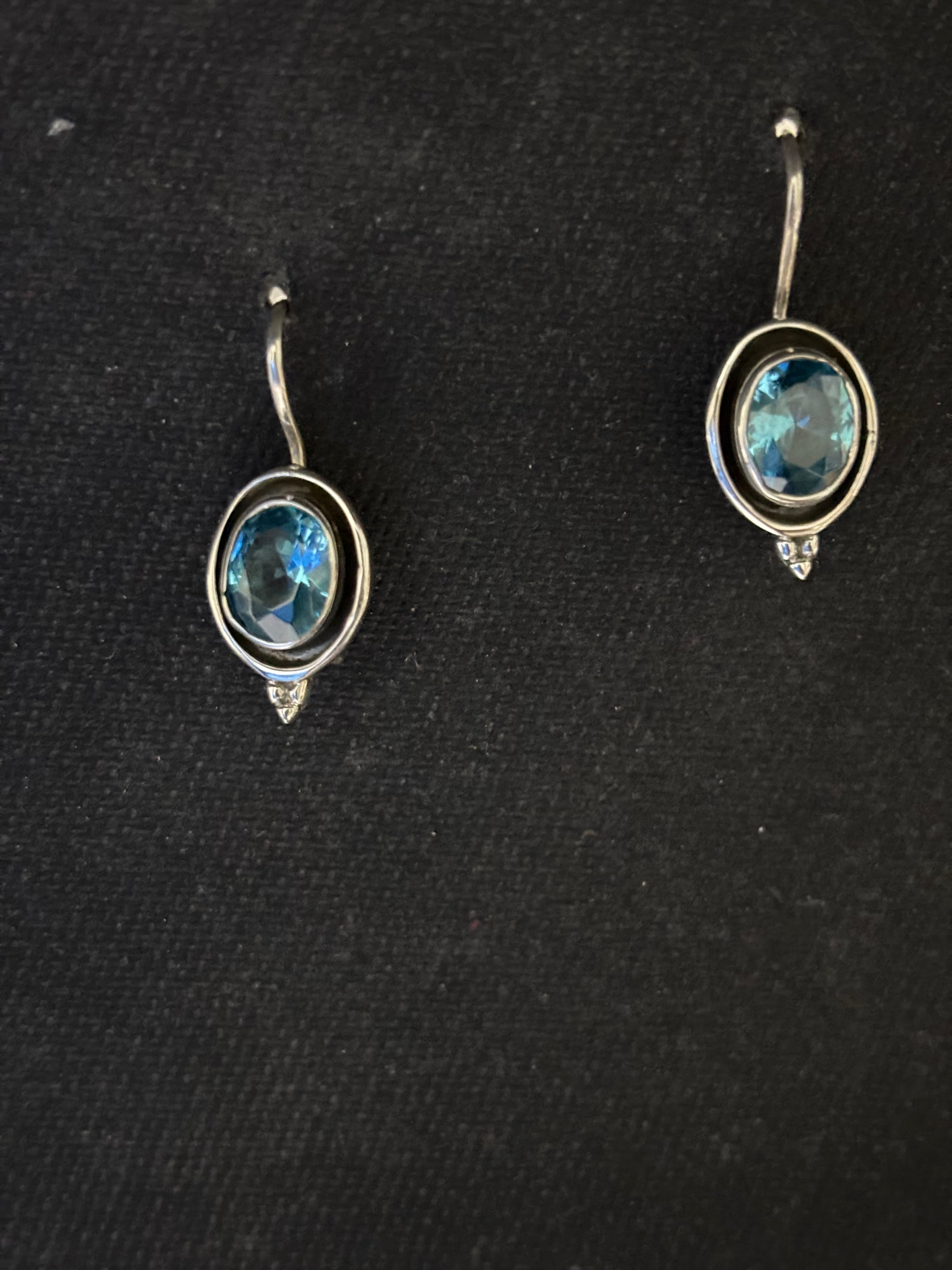 Silver Aquamarine Earrings