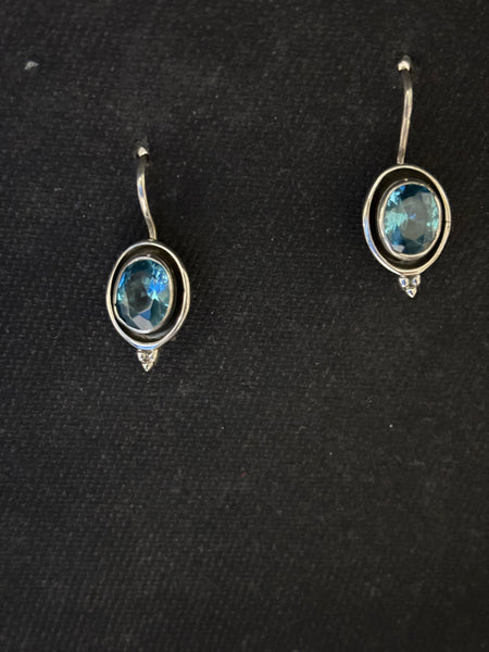 Silver Aquamarine Earrings