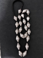 Large Silver Dholki Shaped Bor mala