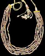 5 Line Pearl With Semi Precious Beads