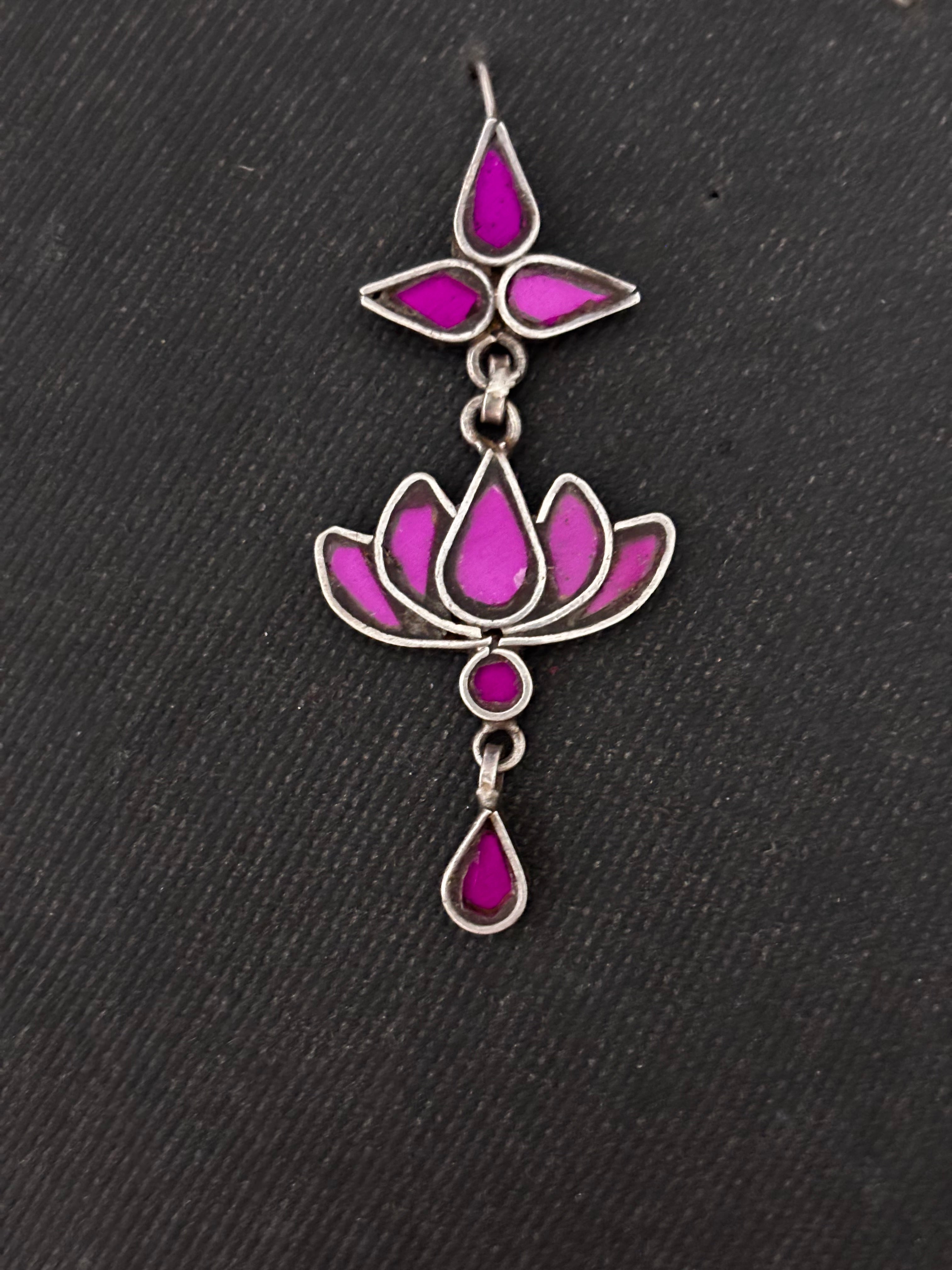 Electric Magenta Glass Earrings