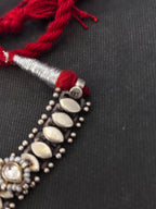 Silver Neckpiece With Kundan Accents