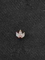 Silver GoldPlated 3 Petal Nosepin