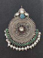 Silver Circular Statement Stud