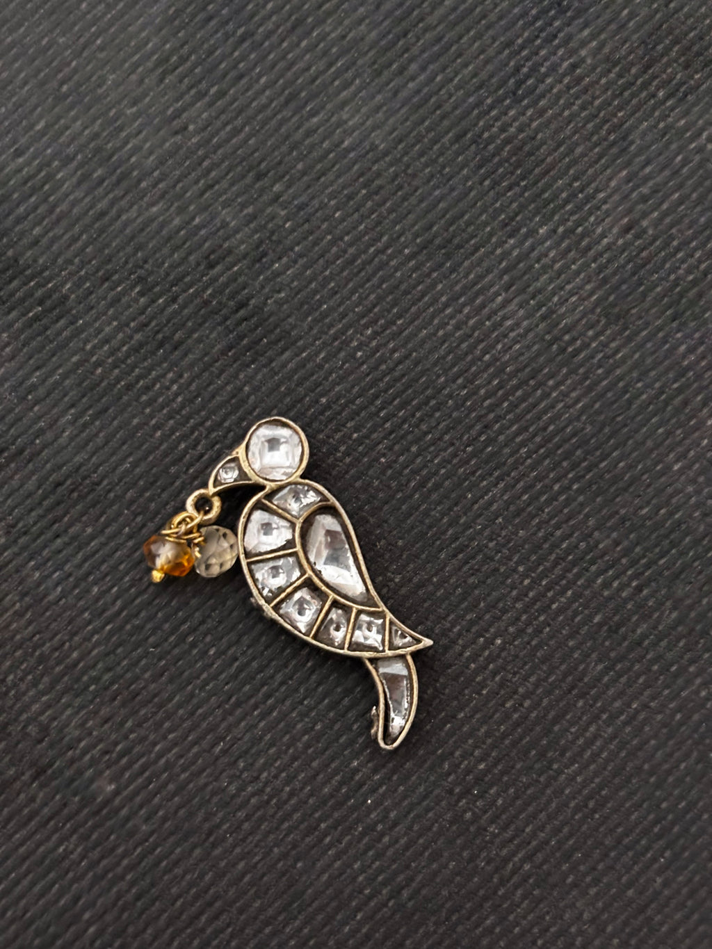 Silver Parrot Kundan Earring Studs