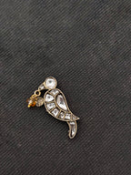 Silver Parrot Kundan Earring Studs