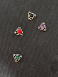 Silver Triangle Single Stone Nosepin