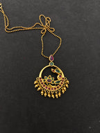 Gold Plated Silver Jadau Pendant Neckpiece