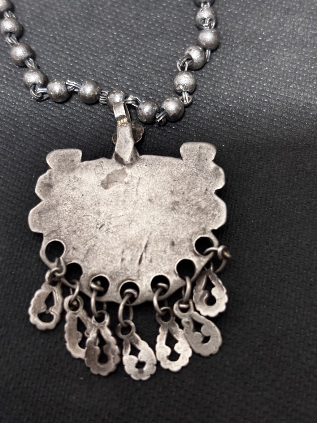 Vintage Silver Glass Pendant