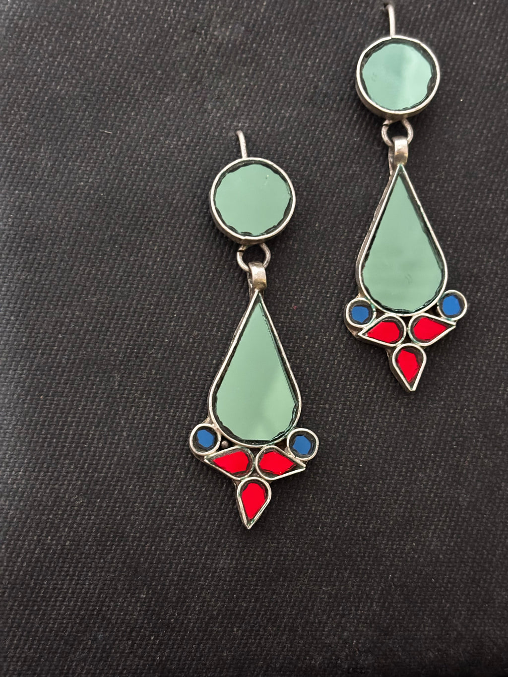 Aqua Green Glass Earrings