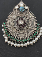 Silver Circular Statement Stud