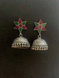 Silver Glass Top Jhumka