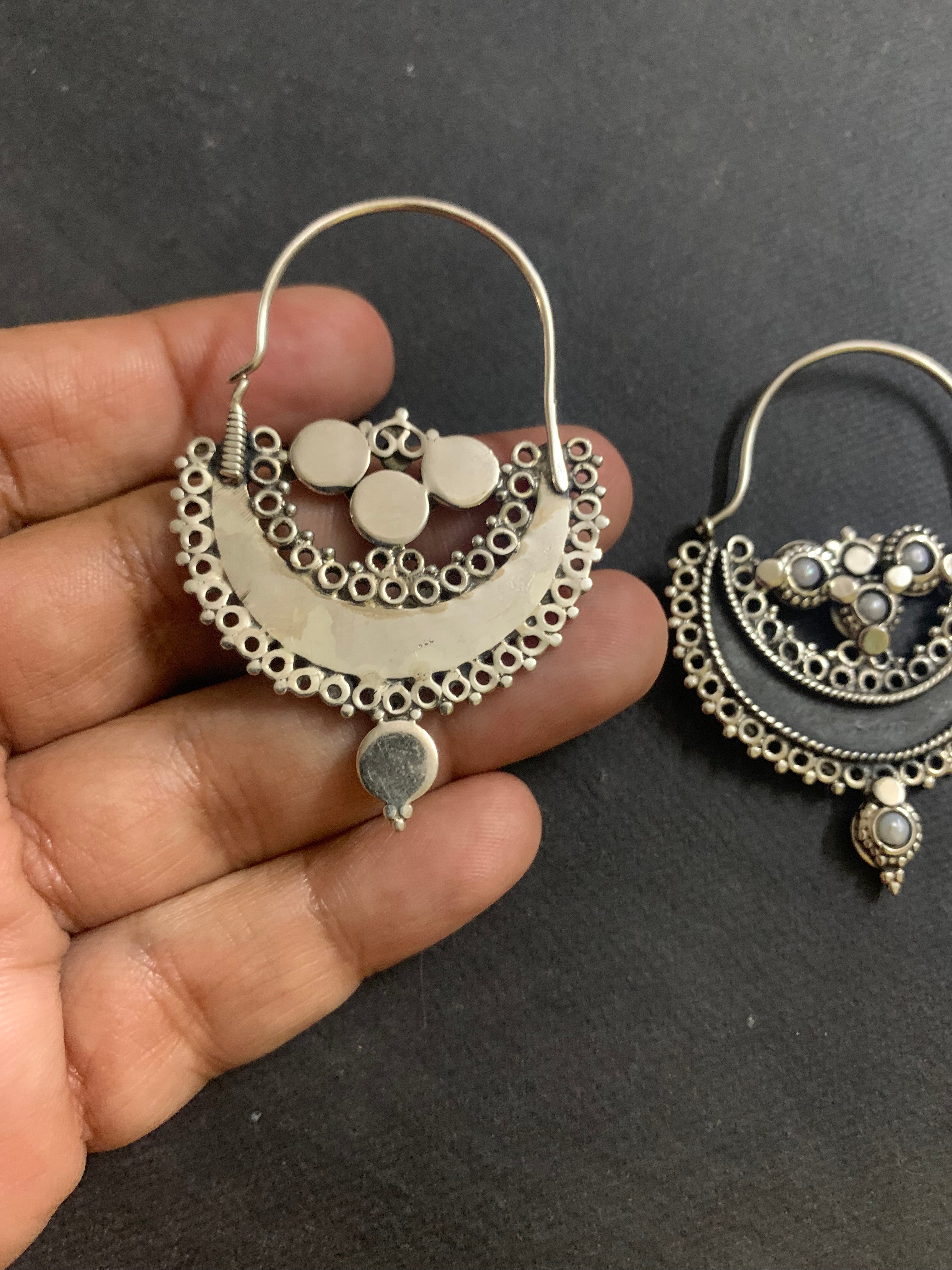 Silver Bali With Pearls