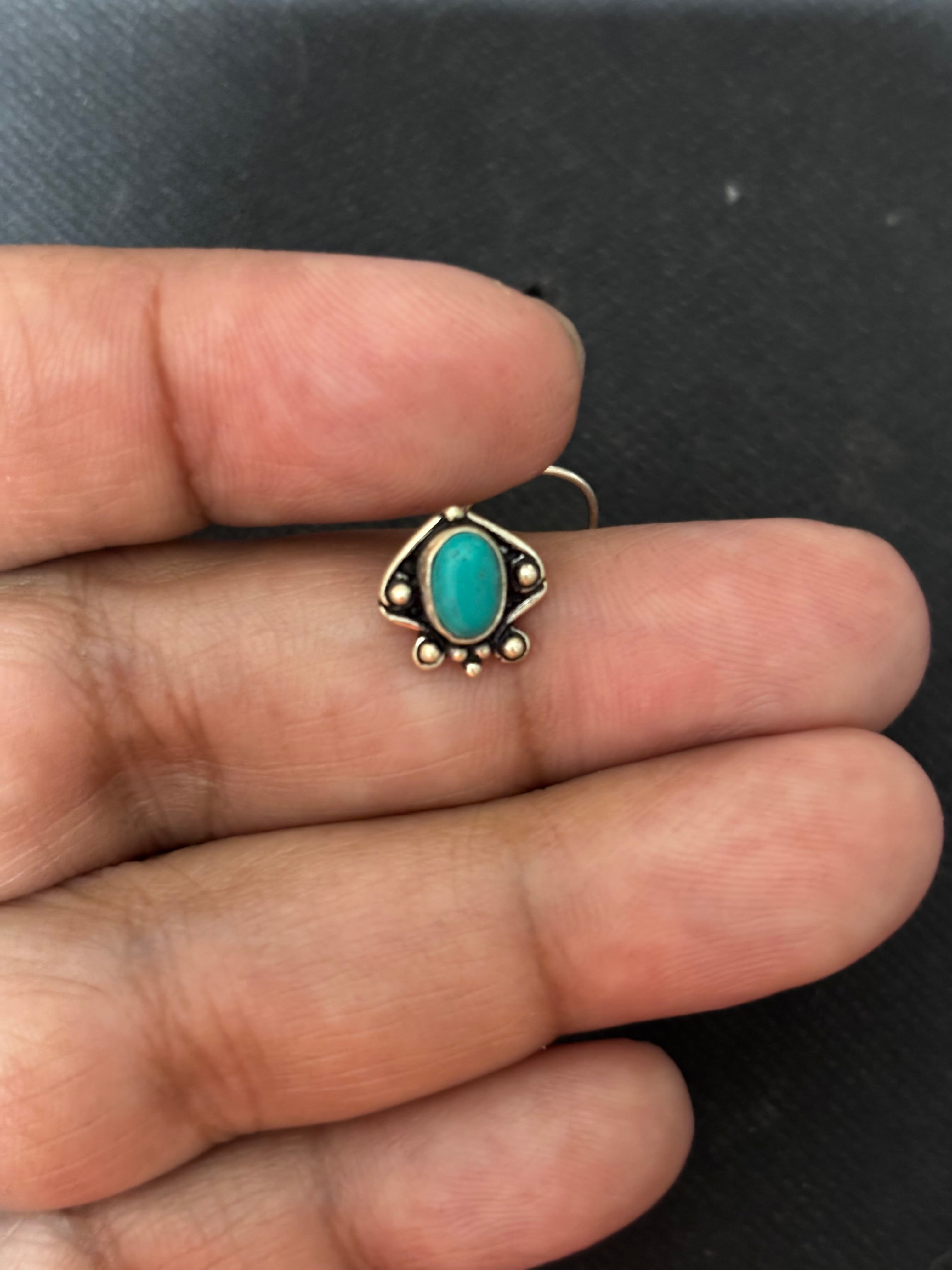 Silver Turquoise Nosepin