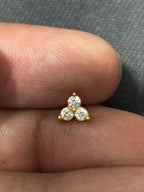 Silver Goldplated 3 Stone Nosepin