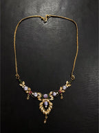 Silver vintage Neckpiece with Semi Precious stones