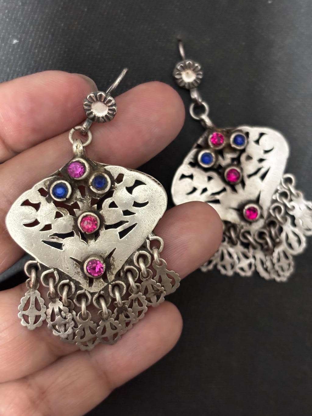 Vintage Cutwork Silver Earrings