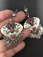 Vintage Cutwork Silver Earrings