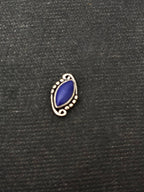 Elongated Single Stone Silver Nosepin