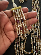 5 Line Pearl With Semi Precious Beads