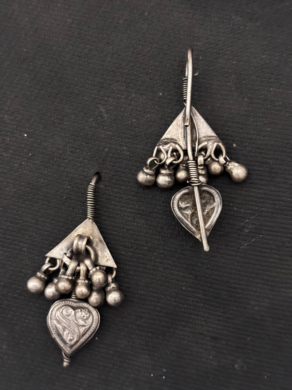 Vintage Silver Etched Earrings