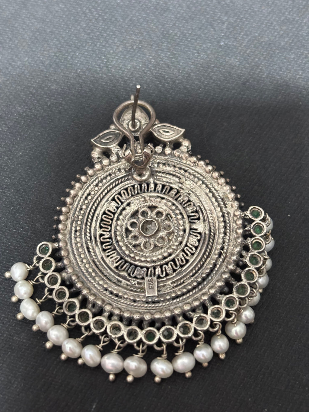 Silver Circular Statement Stud