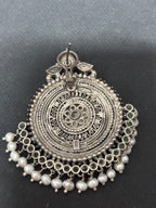 Silver Circular Statement Stud