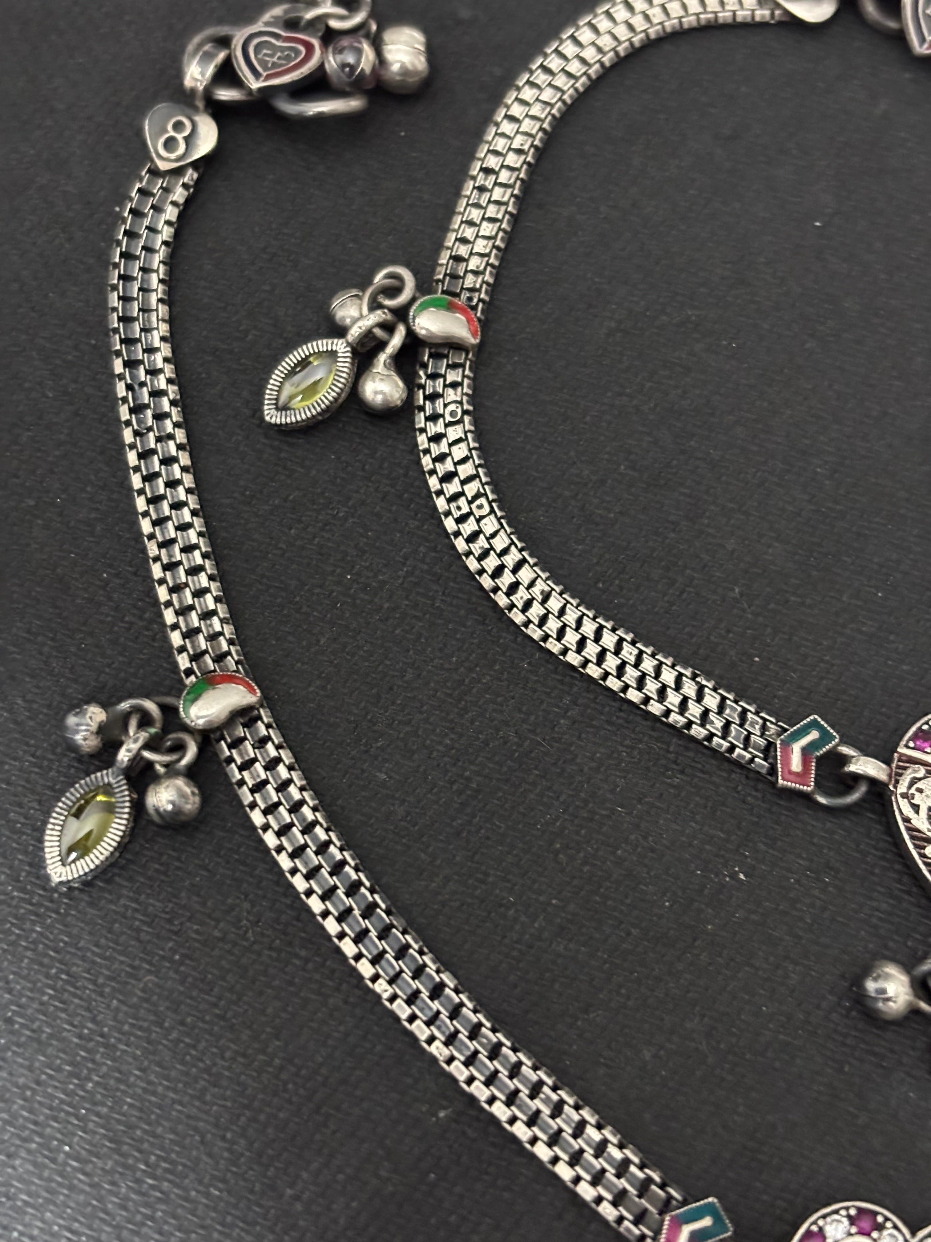 Silver Retro Anklet