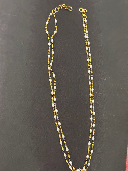 Silver Gold Plated Pearl Double Layer Neckpiece