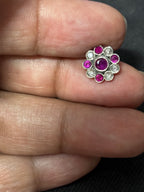 Stone Silver Flower Nosepin