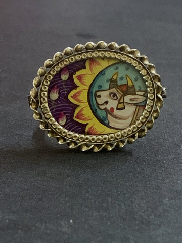 Hand Painted Pichwai Ring