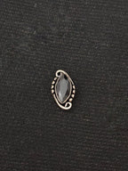 Elongated Single Stone Silver Nosepin