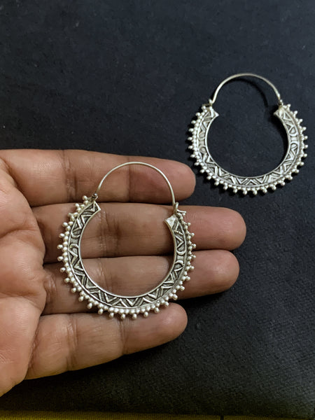 Silver Big Bali Hoop