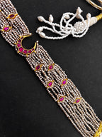 Freshwater Pearls Silver Jadau Neckpiece
