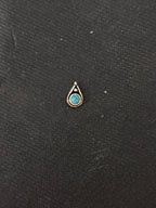 Turquoise Teardrop Silver Nosepin