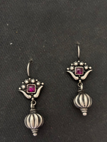 Kempu Silver Dangler Earrings