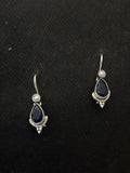 Silver InkBlue Pearl Earrings