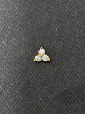 Silver Goldplated 3 Stone Nosepin