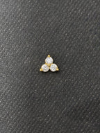 Silver Goldplated 3 Stone Nosepin